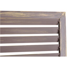 Country Slatted Shutter Window Design Glass Mirror - Silver - thumbnail 4