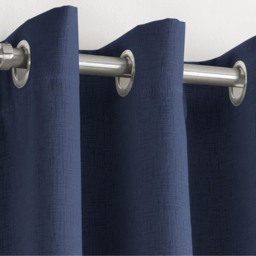 Pair of Vogue Navy Eyelet Thermal Dimout Curtains - Navy / 117cm / 229cm - thumbnail 3
