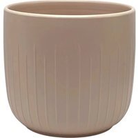 Ribbed Matte Ceramic Indoor Plant Pot - Matt Pink - image 1