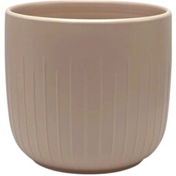 Ribbed Matte Ceramic Indoor Plant Pot - Matt Pink - thumbnail 2