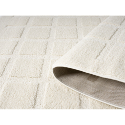 Aya Living Room Area Rugs - Embossed Cubed Design Cream Rug - Cream / 150cm - thumbnail 4