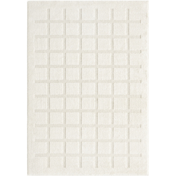 Aya Living Room Area Rugs - Embossed Cubed Design Cream Rug - Cream / 150cm - thumbnail 3