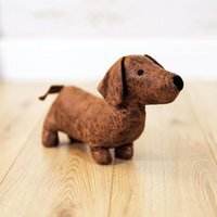 Animal Fabric Door Stop Weighted Freestanding 33 x 21 x 8cm - Brown