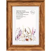 Oakmere Wood Effect Mounted Photo Frame - Brown / 6 x 4 inch