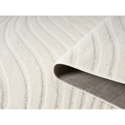 Aya Living Room Area Rugs - Embossed Waves Design Cream Rug - Cream / 150cm - thumbnail 5