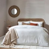 Lark Muslin Cotton Duvet Cover Set - White / Superking - thumbnail 1