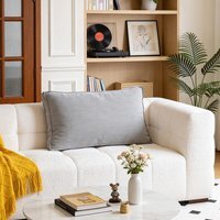 Light Grey Soft Corduroy Cushion - Light Grey / 90cm