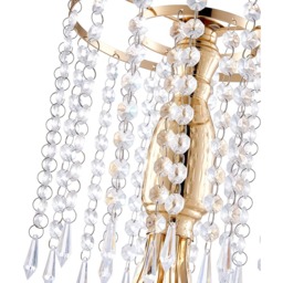 Crystal Pendant Candle Holder for Wedding Decor - Gold - thumbnail 3