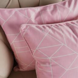 Pack of Matte Velvet Mason Geo Cushion Covers - Blush Pink / 2 - thumbnail 2