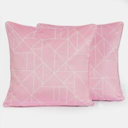 Pack of Matte Velvet Mason Geo Cushion Covers - Blush Pink / 2 - thumbnail 4