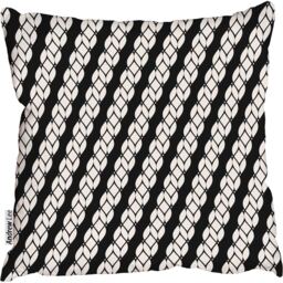 Diagonal ropes and chains with stripes Outdoor Cushion - Black / 60cm - thumbnail 2