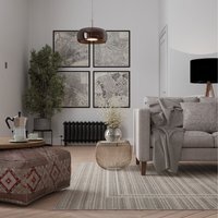 Natural Beige Striped Border Living Area Rug - Beige / 170 x 120cm - image 1