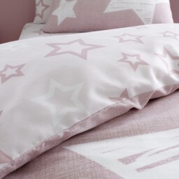 Kids Printed Polycotton Duvet Cover Set Or Fitted Sheet Set - Blush Pink - thumbnail 3