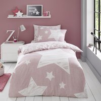 Kids Printed Polycotton Duvet Cover Set Or Fitted Sheet Set - Blush Pink
