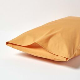 200 Thread Count Egyptian Cotton Housewife King Size Pillowcase - Mustard - thumbnail 3
