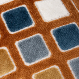 Metro Diamond Velvet Rectangular Cushion - Ginger / Feather - thumbnail 2