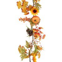 Autumnal Floral Large Pumpkin Garland - Orange - image 1