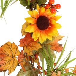 Autumnal Floral Large Pumpkin Garland - Orange - thumbnail 3