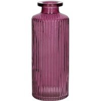 Glass Ribbed Slender Bottle Bud Vase - Aubergine - image 1