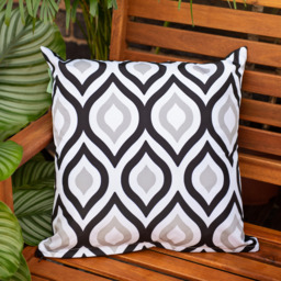 Printed Outdoor Garden Scatter Cushion - Black Grey / 2 - thumbnail 3