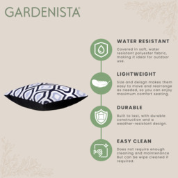 Printed Outdoor Garden Scatter Cushion - Black Grey / 2 - thumbnail 4