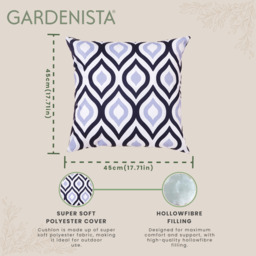 Printed Outdoor Garden Scatter Cushion - Black Grey / 2 - thumbnail 5