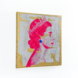 Modartzee Vibrant Queen Gold Foiled Canvas - Pink - thumbnail 2