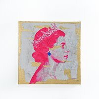 Modartzee Vibrant Queen Gold Foiled Canvas - Pink - thumbnail 1