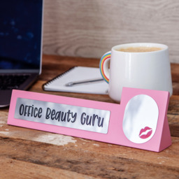 Wooden Desk Sign - Office Beauty Guru - Pink - thumbnail 2