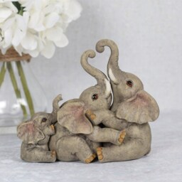 Mini Elephant Family Ornament - Grey - thumbnail 2