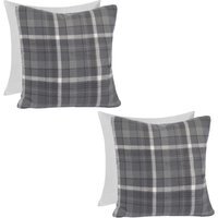 Pack Of Winsford Check Filled Cushions - Charcoal / 2 - thumbnail 1