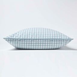 Cotton Gingham Check Cushion Cover - Blue / 45cm - thumbnail 3