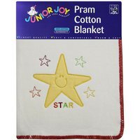 Pram Cotton Blanket Teddy, Sun or Star Design - Star