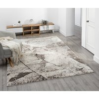 Eleanor Modern Embossed Contemporary Living Room Area Rug - Slate Design Rug - Mocha / 170cm - image 1