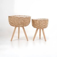 Lentigo Set Of Two Natural Planters - Natural