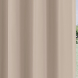 Pair of Supersoft Natural Plain Thermal Eyelet Curtains - Natural / 117cm / 183cm - thumbnail 2