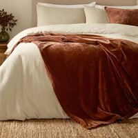 Heavy Chenille Velvet Throw - Nutmeg / 200cm - image 1