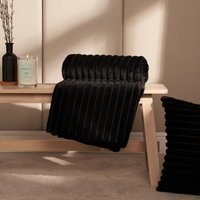 Faux Fur Thick Rib Throw - Black - image 1