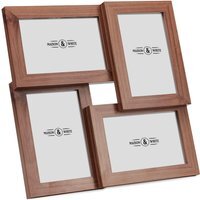 "Multi Picture Aperture 6"" x 4"" Photo Frame Wood  - Brown" - image 1