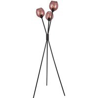 Pink Glass Floor Lamp - Black