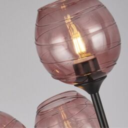 Pink Glass Floor Lamp - Black - thumbnail 2