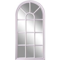 White Arched Window Style Wall Mirror 35X70Cm - White
