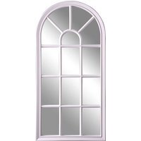 White Arched Window Style Wall Mirror 35X70Cm - White