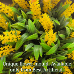 Best Artificial 24cm Yellow Lush Lavender Hanging Basket Flower Topiary Ball - Yellow - thumbnail 4