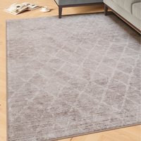 Geometric Washable Area Rug - Grey Beige / 60cm x 240cm - image 1