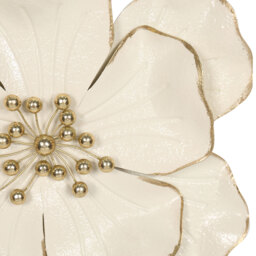Cream Metal Wall Flower Decor - Cream - thumbnail 3