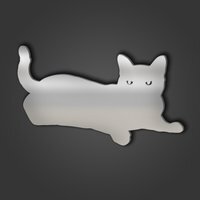 Cat Style 1 Silver Acrylic Mirror - Silver / Extra Large
