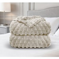 Super Snug Chunky Popcorn Throw 200x240 - Cream - image 1