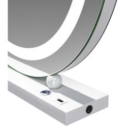 Lucille Hollywood Round Vanity Mirror with Halo LED Light - White / Standard - thumbnail 4