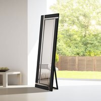 MirrorOutlet Aston Black All Glass Cheval Mirror - Black - thumbnail 1